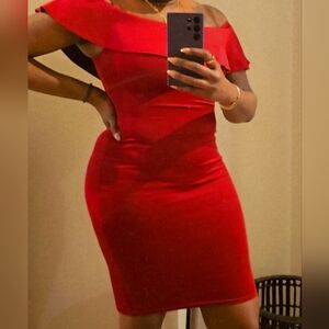 Beautiful off shoulder burgundy dress